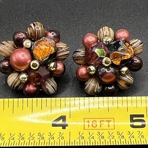 Vintage 1950’s Japan Cluster Bead Earrings